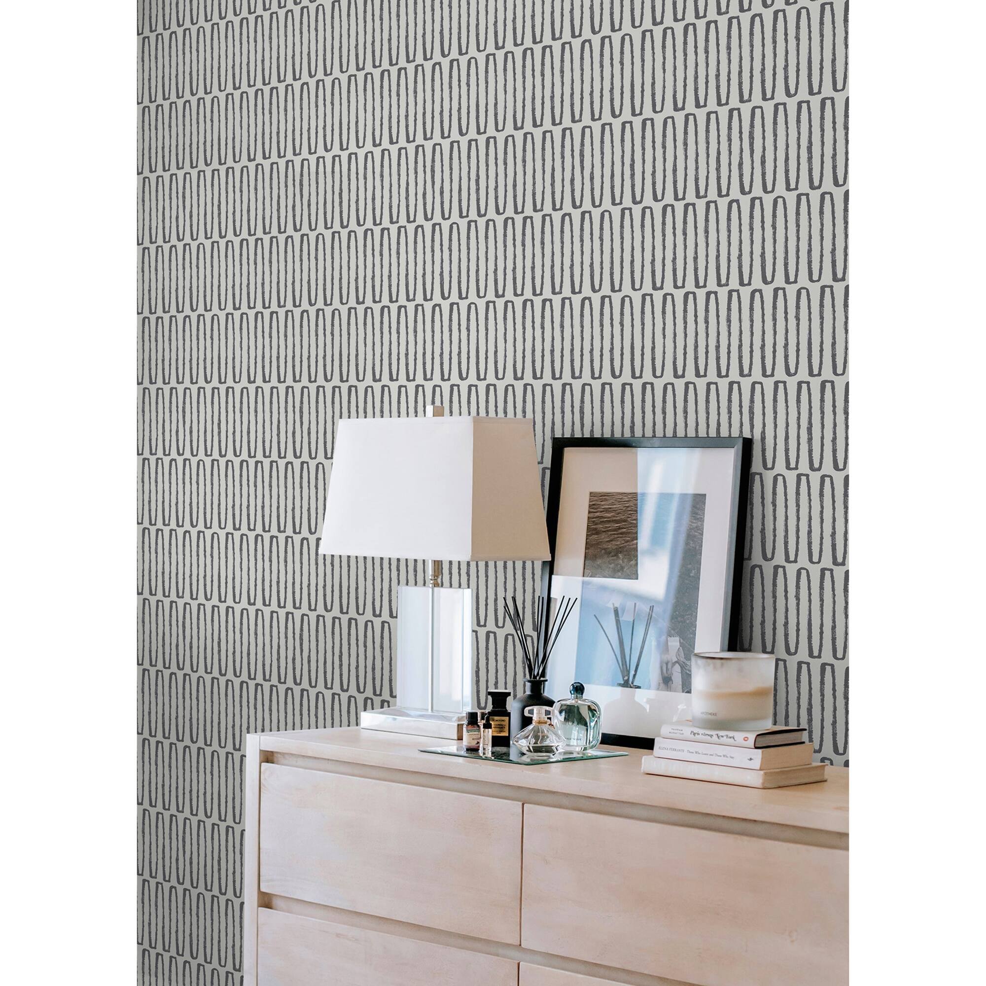 NuWallpaper Porter Charcoal Peel & Stick Wallpaper